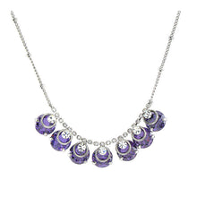 Load image into Gallery viewer, Glimmering Necklace with Silver and Purple Austrian Element Crystals
