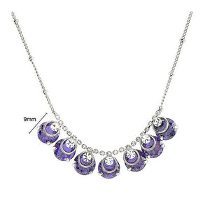 Glimmering Necklace with Silver and Purple Austrian Element Crystals