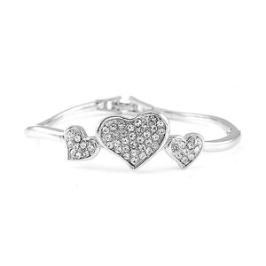 Sweety Heart Bangle with Silver Austrian Element Crystal