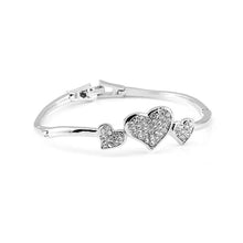 Load image into Gallery viewer, Sweety Heart Bangle with Silver Austrian Element Crystal