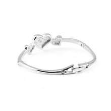 Load image into Gallery viewer, Sweety Heart Bangle with Silver Austrian Element Crystal