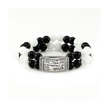 Load image into Gallery viewer, Fancy Bead Bracelet with Silver Austrian Element Crystals