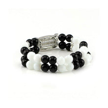 Load image into Gallery viewer, Fancy Bead Bracelet with Silver Austrian Element Crystals