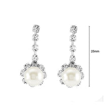 Load image into Gallery viewer, Glimmering Fashion Pearl Earrings with Silver Austrian Element Crystal