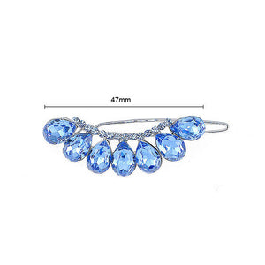 Glistering Barrette with Blue Austrian Element Crystal