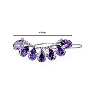 Glistering Barrette with Purple Austrian Element Crystal