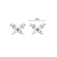 Load image into Gallery viewer, Glimmering Butterfly Earrings with Silver Austrian Element Crystal