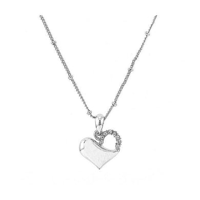 Glistering Heart Pendant with Sliver Austrian Element Crystal and Necklace