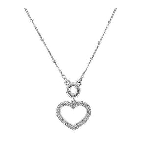 Glistering Heart Necklace with Sliver Austrian Element Crystal