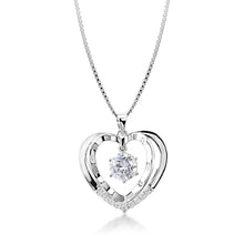 Load image into Gallery viewer, Glistering Heart Pendant with Sliver Austrian Element Crystal and Necklace