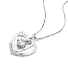 Load image into Gallery viewer, Glistering Heart Pendant with Sliver Austrian Element Crystal and Necklace