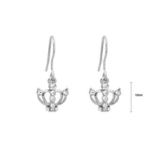 Load image into Gallery viewer, Simple Crown Earrings with Silver Austrian Element Crystal