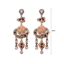 Load image into Gallery viewer, Vintage Earrings with Pink and Purple Austrian Element Crystals