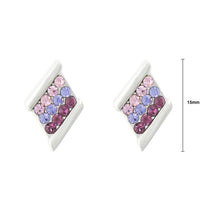 Load image into Gallery viewer, Lovely Rhombus Earrings with Multi-color Austrian Element Crystals
