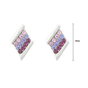Lovely Rhombus Earrings with Multi-color Austrian Element Crystals
