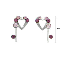 Load image into Gallery viewer, Lovely Heart Earrings with Purple and Pink Austrian Element Crystals