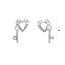 Load image into Gallery viewer, Lovely Heart Earrings with Silver Austrian Element Crystal