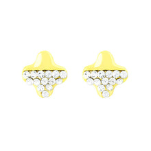 Load image into Gallery viewer, Golden Star Earrings with Silver Austrian Element Crystal