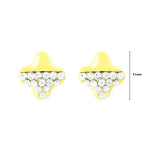 Load image into Gallery viewer, Golden Star Earrings with Silver Austrian Element Crystal