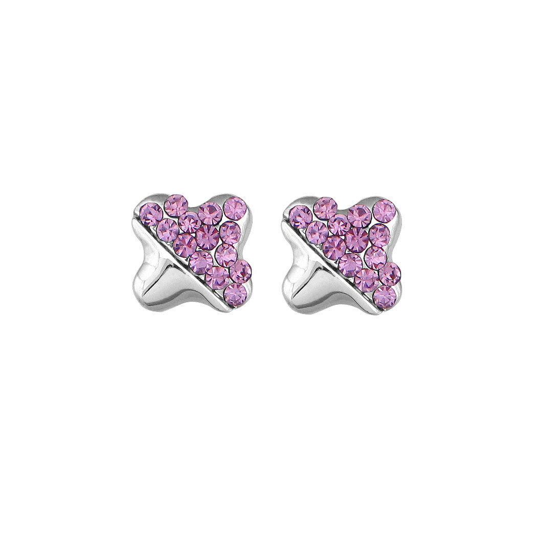 Lovely Star Earrings with Purple Austrian Element Crystal