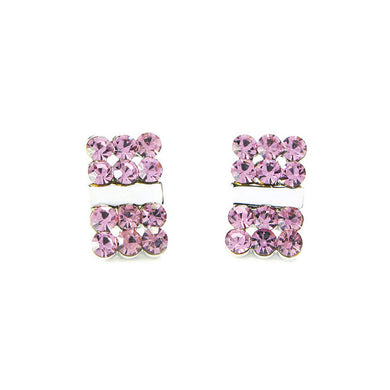 Elegant Ribbon Earrings with Purple Austrian Element Crystal