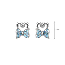 Load image into Gallery viewer, Lovely Ribbon Earrings with Blue Austrian Element Crystal