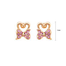 Load image into Gallery viewer, Lovely Ribbon Earrings with Purple Austrian Element Crystal