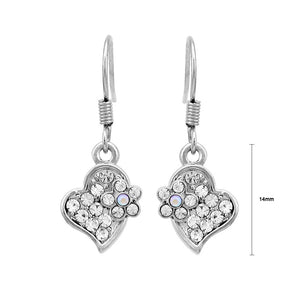 Lovely Flower Earrings with Silver Austrian Element Crystal
