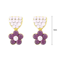 Load image into Gallery viewer, Chic Flower Earrings with Purple and Pink Austrian Element Crystals