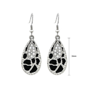 Retro Water Drop Earrings with Silver Austrian Element Crystal