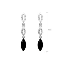 Load image into Gallery viewer, Elegant Marquise Earrings with Silver and Black Austrian Element Crystals