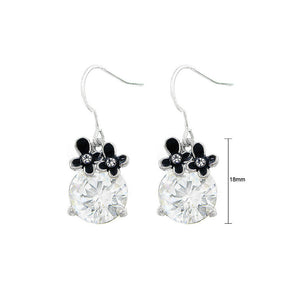 Lovely Earrings with Silver Austrian Element Crystal