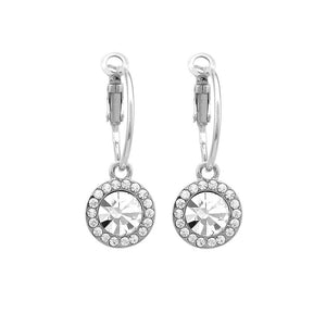 Dazzling Round Earrings with Silver Austrian Element Crystal