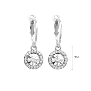 Dazzling Round Earrings with Silver Austrian Element Crystal