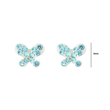 Load image into Gallery viewer, Mini-butterfly Earrings with Blue Austrian Element Crystal