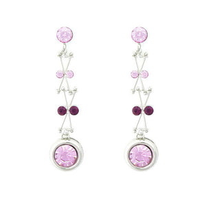Enchanting Earrings with Purple Austrian Element Crystal