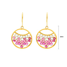 Load image into Gallery viewer, Glimmering Earrings with Pink and Silver Austrian Element Crystals