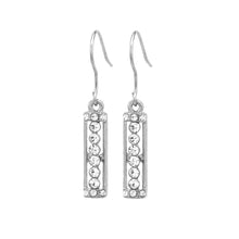 Load image into Gallery viewer, Glistening Rectangle Earrings with Silver Austrian Element Crystal