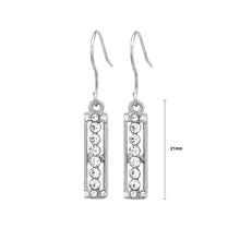 Load image into Gallery viewer, Glistening Rectangle Earrings with Silver Austrian Element Crystal