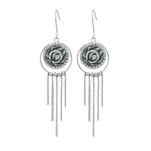 Load image into Gallery viewer, Elegant Rose Earrings with Silver Austrian Element Crystal