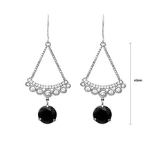 Load image into Gallery viewer, Sparkling Earrings with Silver and Black Austrian Element Crystals