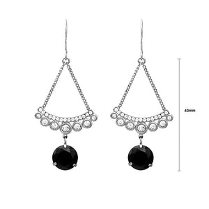 Sparkling Earrings with Silver and Black Austrian Element Crystals