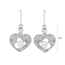 Load image into Gallery viewer, Glistening Earrings with Silver Austrian Element Crystal and White Fashion Pearl