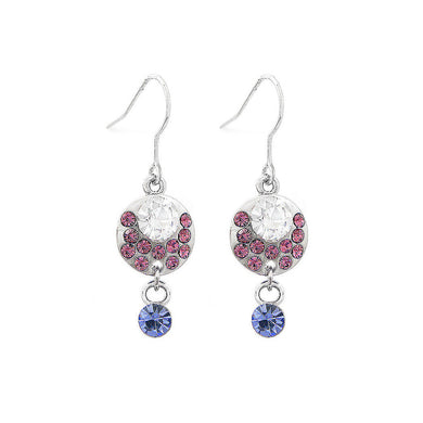 Elegant Earrings with Multi-color Austrian Element Crystals