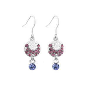 Elegant Earrings with Multi-color Austrian Element Crystals