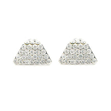 Load image into Gallery viewer, Simple Triangle Earrings with Silver Austrian Element Crystal