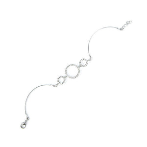 Simple Round Bracelet with Silver Austrian Element Crystal