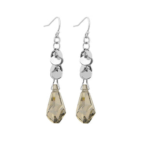 Graceful Water Drop Earrings with Silver Austrian Element Crystal
