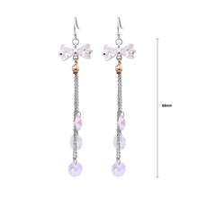 Load image into Gallery viewer, Lovely Ribbon Earrings with Silver Austrian Element Crystal