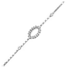 Load image into Gallery viewer, Simple Oval Bracelet with Silver Austrian Element Crystal
